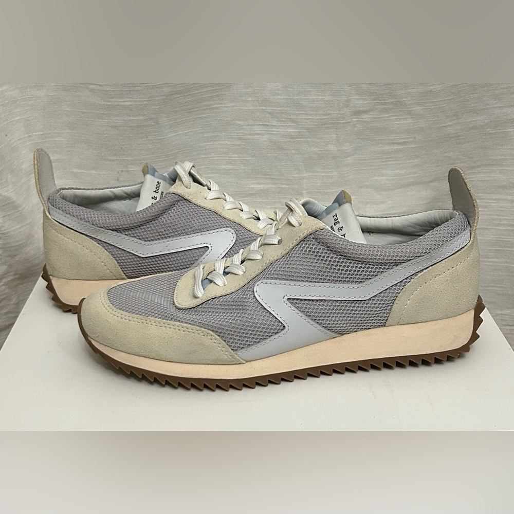 Rag and‎ Bone Gray and Cream Women's Suede Sneakers  quiet luxury  neutral